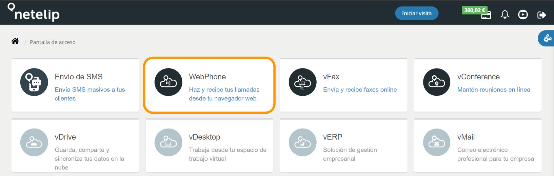 Servicio WebPhone netelip