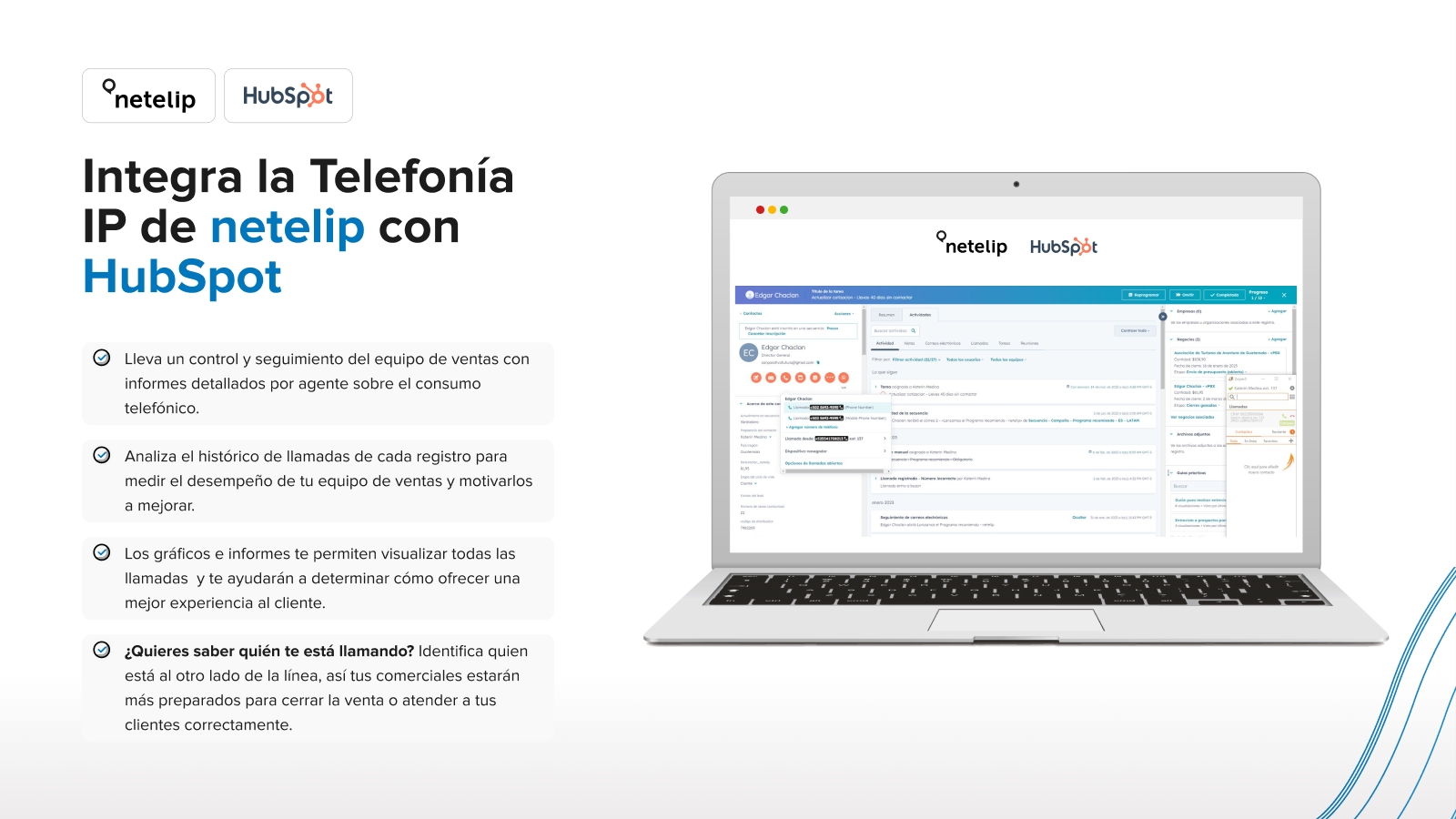 Integración HubSpot con la Telefonía IP de netelip