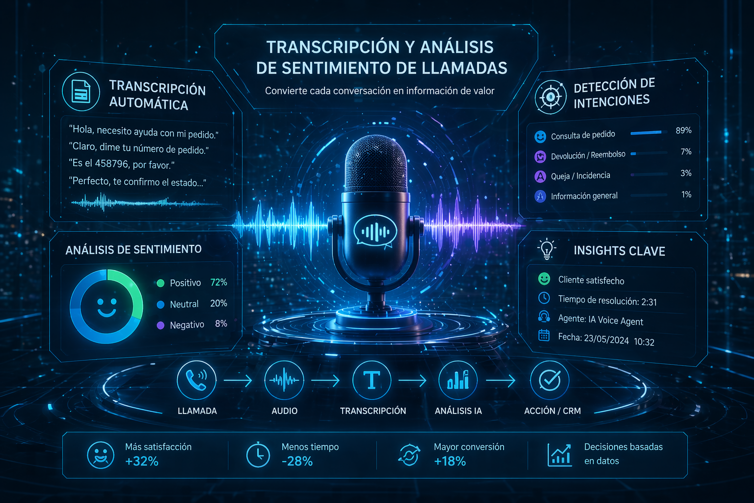  Transcripción y análisis de sentimiento de llamadas: La guía completa