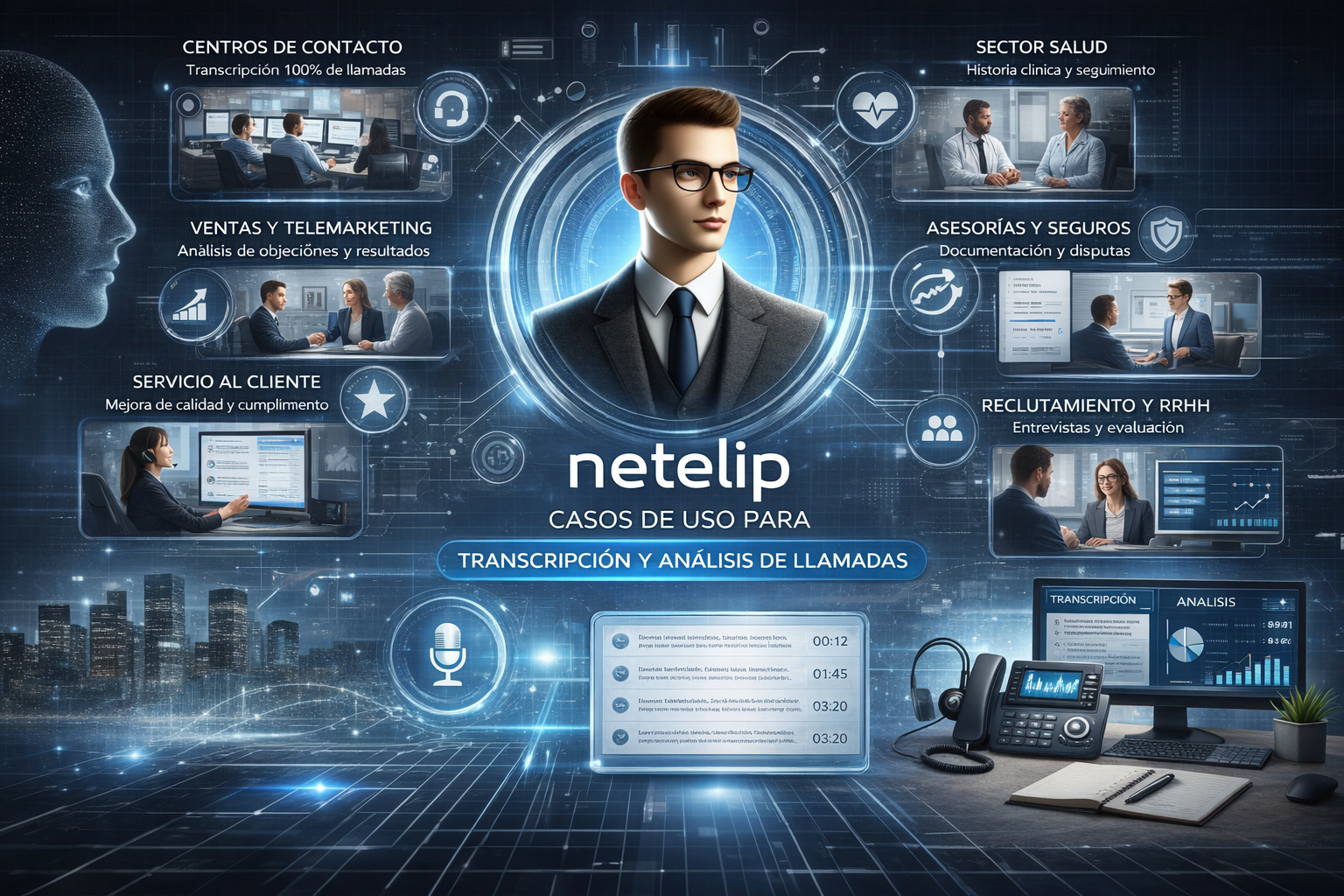 Transcripción y Análisis de llamadas - Centralita Virtual