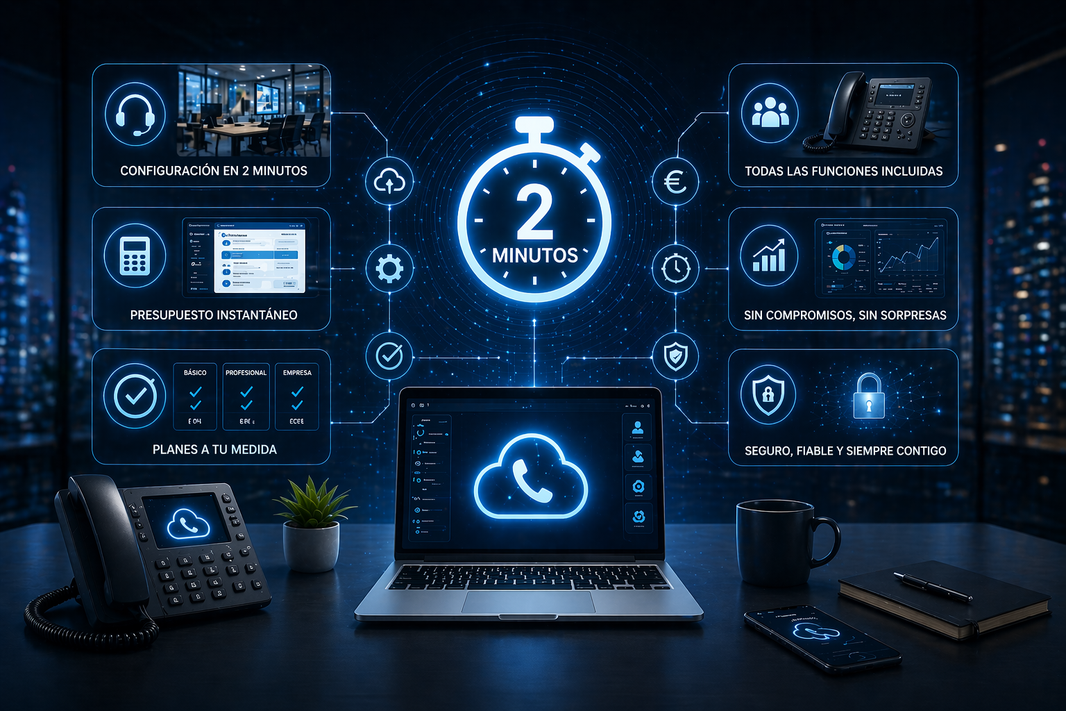 Calcula el presupuesto de tu Centralita Virtual online en dos minutos
