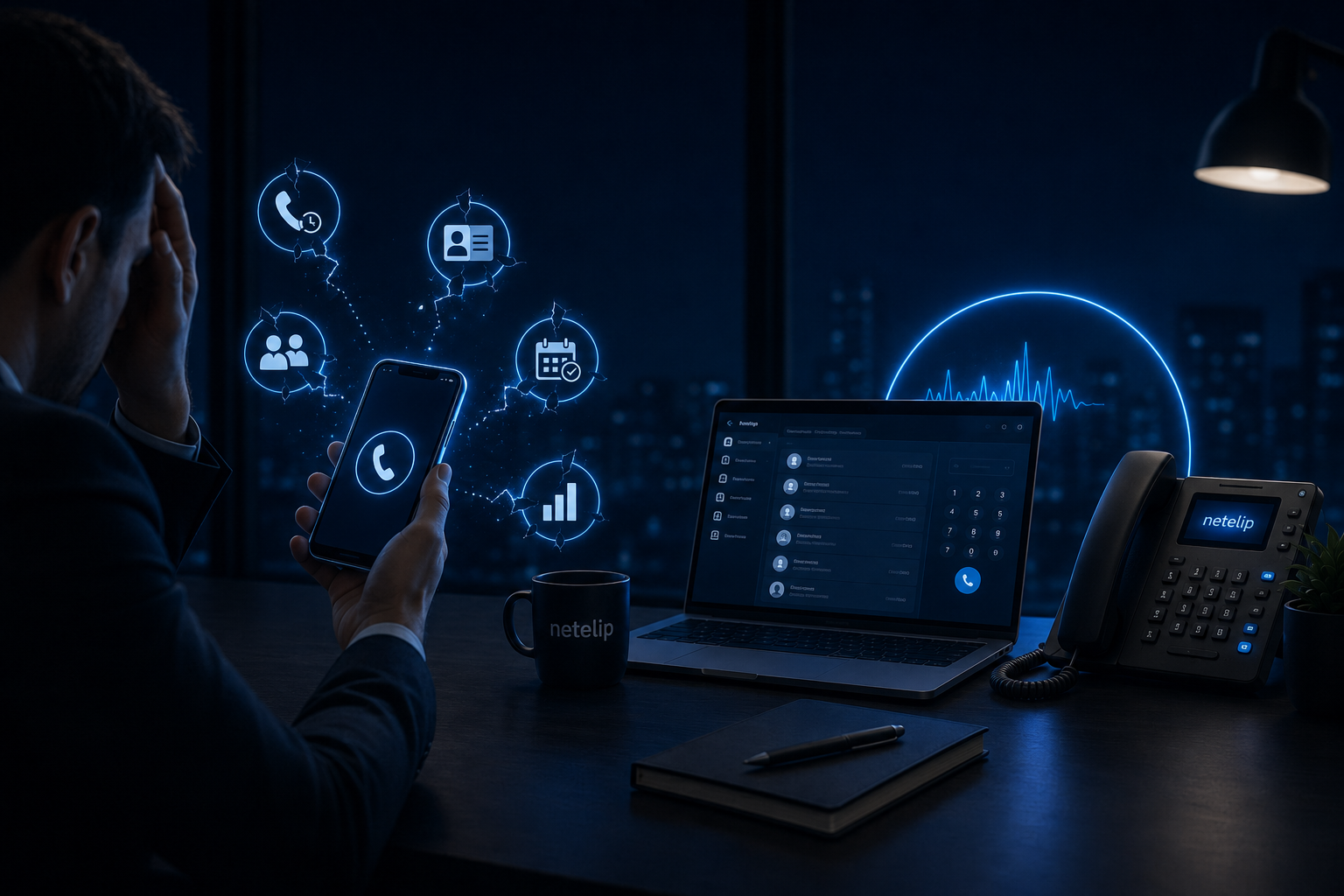 omparativa entre llamar desde un móvil personal y hacerlo desde un número fijo virtual conectado a la Centralita Virtual de netelip