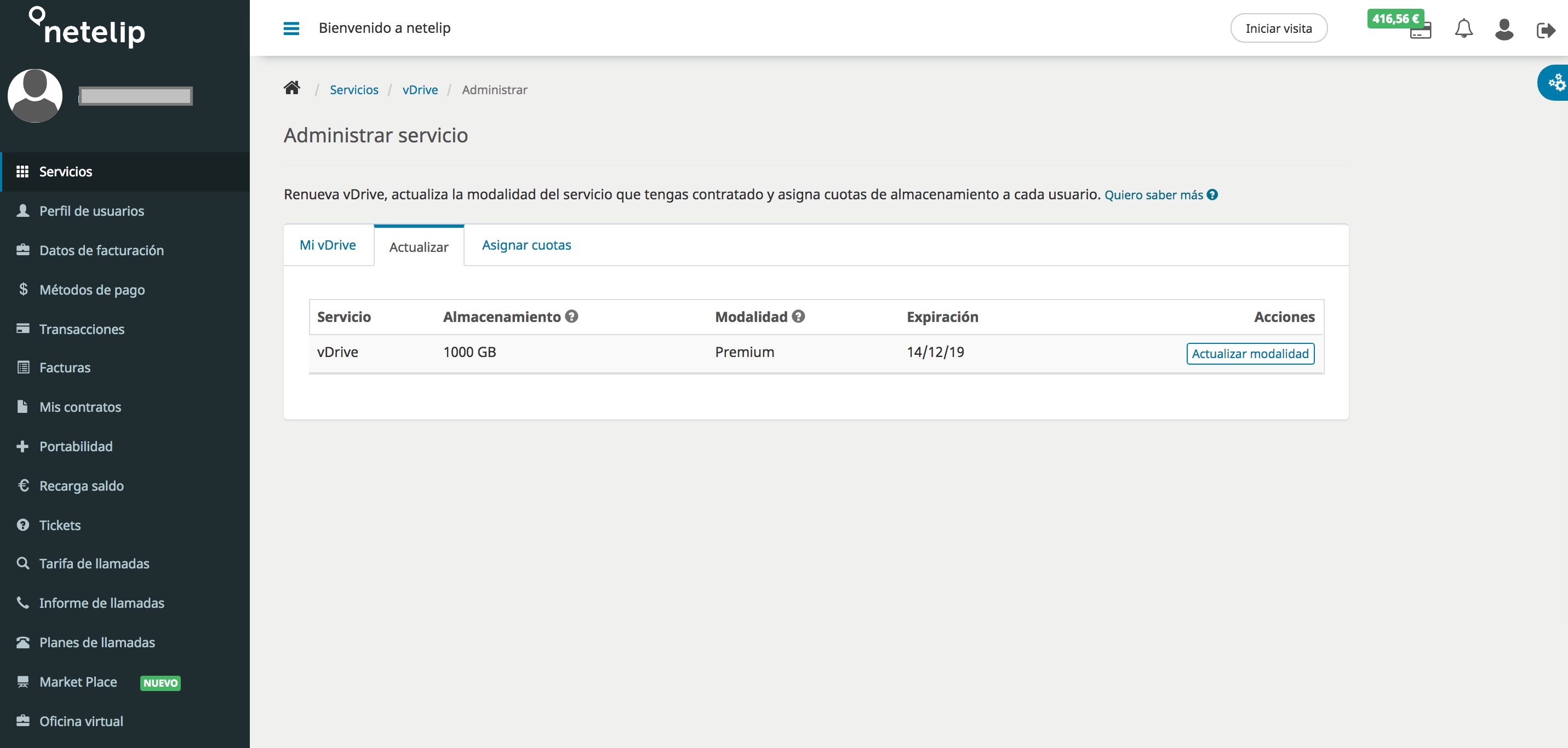 Modalidad de almacenamiento vDrive