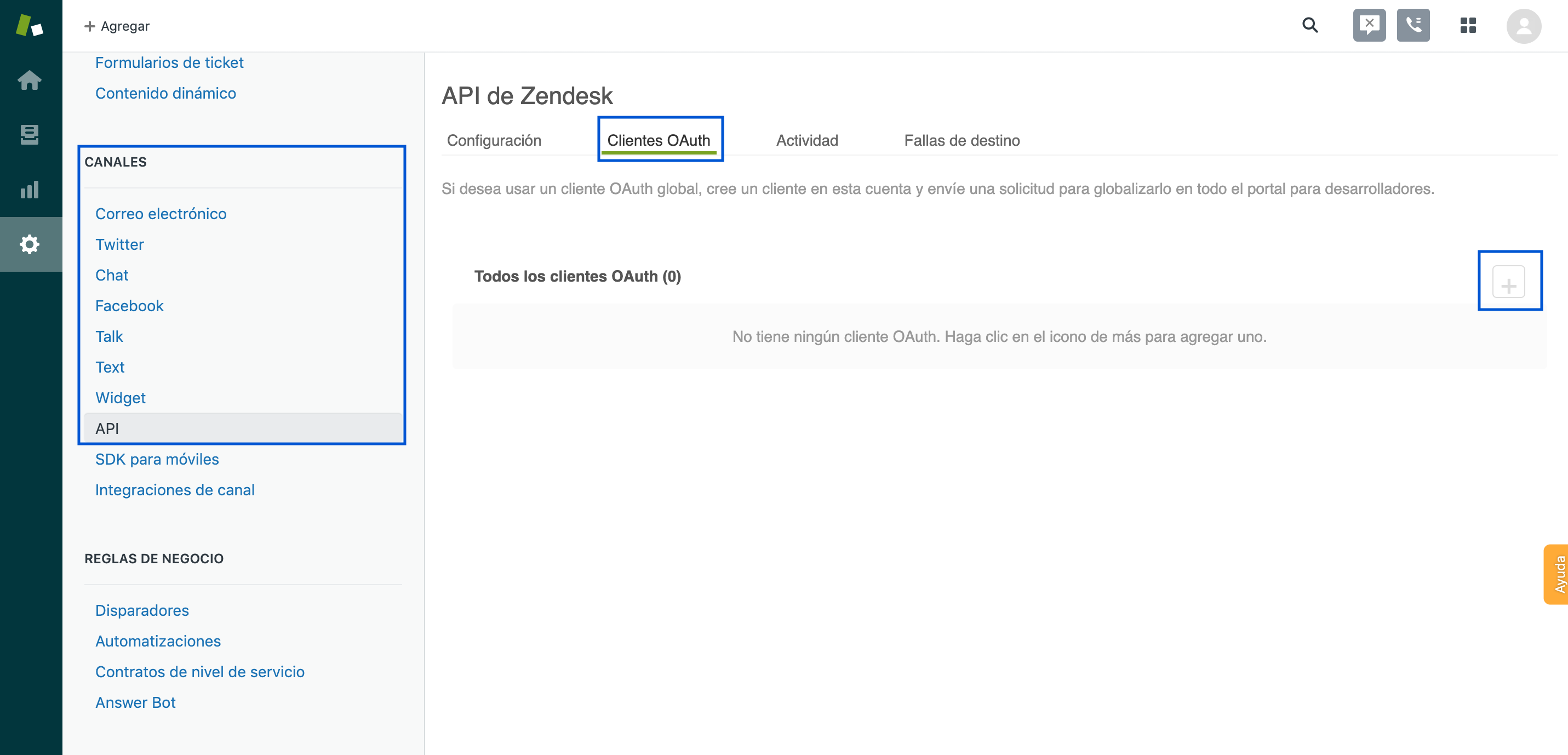 Configurar Zendesk Cliente OAuth