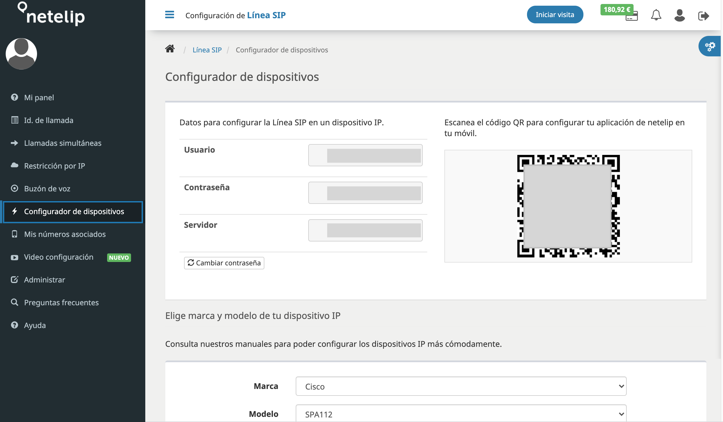 Configurador de dispositivos desde Línea SiP