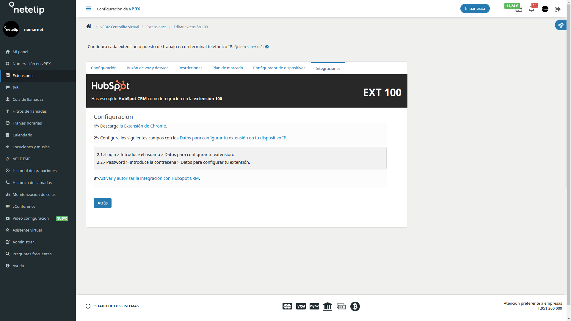 Integrar Hubspot con la Centralita Virtual de netelip