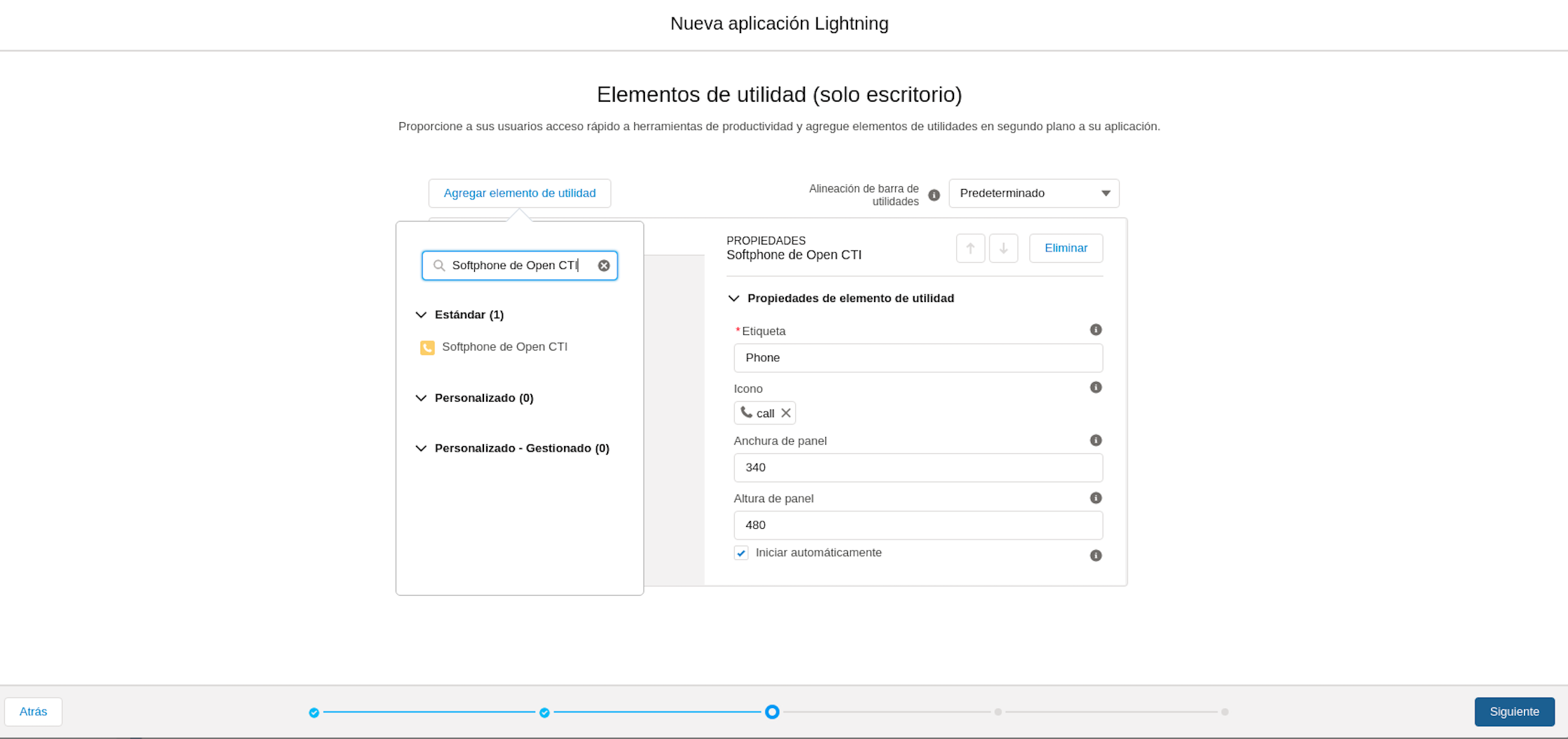 Configurar los elementos de utilidad en Salesforce