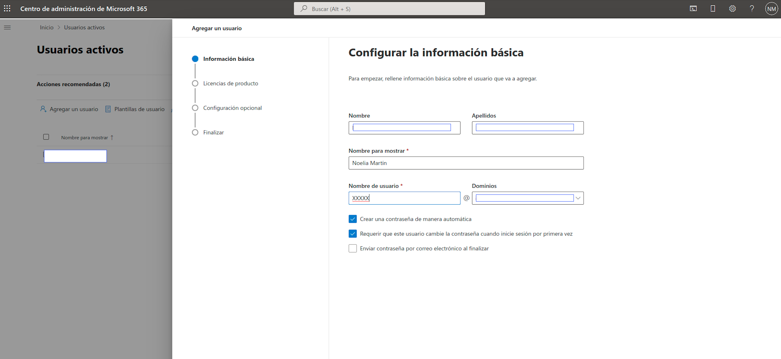 Microsoft Teams configuración de licencia