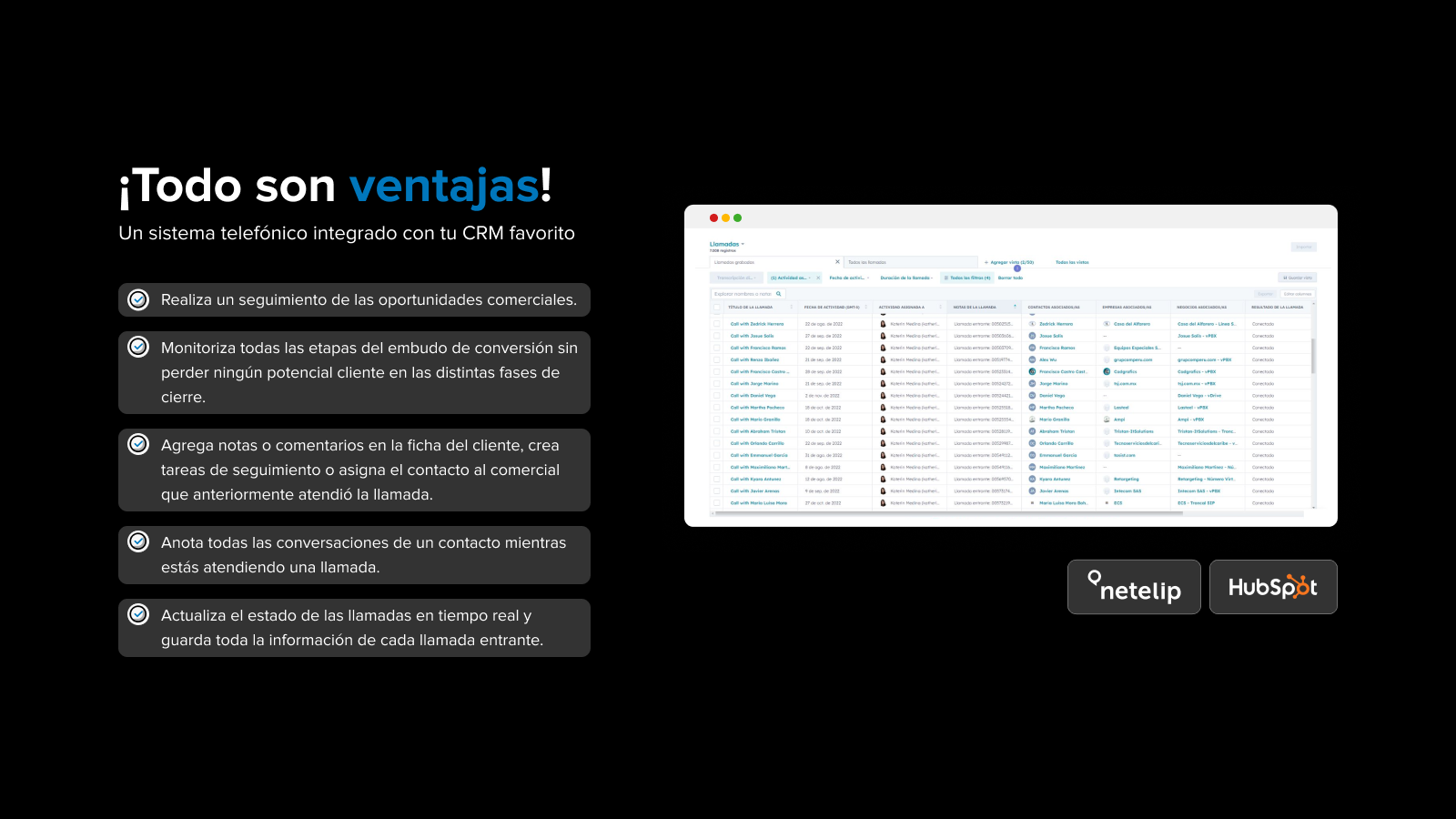 La Centralita virtual de netelip y Hubspot