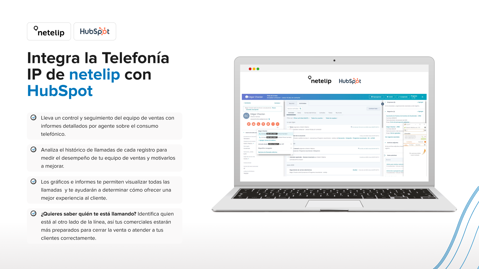 La Centralita virtual de netelip y Hubspot