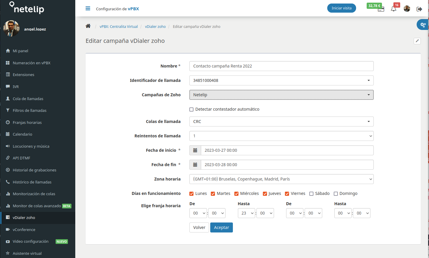 Integración de Zoho CRM con la Centralita Virtual